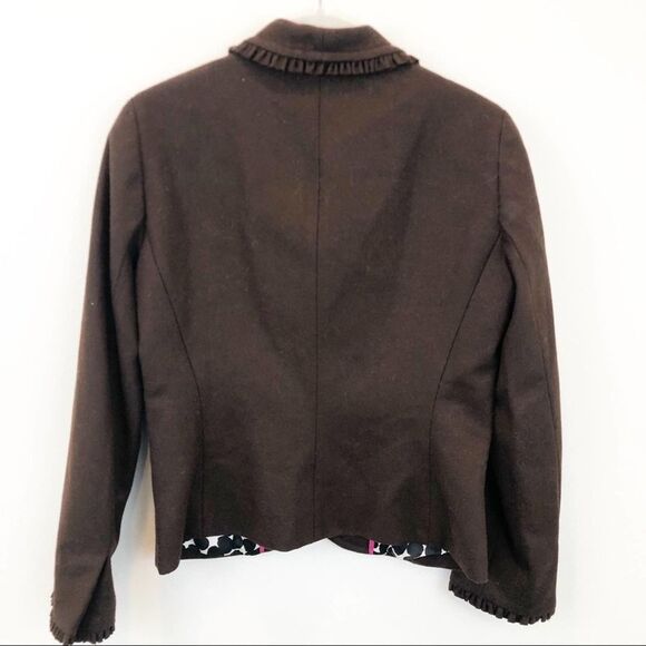 J. Crew Brown Wool Ruffled Blazer - Picture 4 of 4